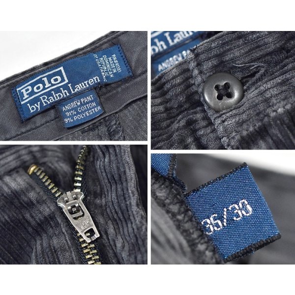 画像2: ビンテージ【ラルフローレン】POLO RALPH LAUREN【チャコール】ANDREW PANTS【アンドリューパンツ】【コーデュロイパンツ】【36×30】 