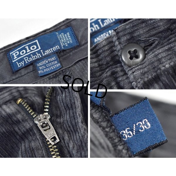 画像2: ビンテージ【ラルフローレン】POLO RALPH LAUREN【チャコール】ANDREW PANTS【アンドリューパンツ】【コーデュロイパンツ】【36×30】 