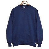 90'ｓ【USA製】【RUSSELL】ラッセル 【ビンテージ】紺【無地】ネイビー【クルーネック】前V スウェット【サイズL】 