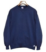 90'ｓ【USA製】【RUSSELL】ラッセル 【ビンテージ】紺【無地】ネイビー【クルーネック】前V スウェット【サイズL】 