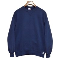 90'ｓ【USA製】【RUSSELL】ラッセル 【ビンテージ】紺【無地】ネイビー【クルーネック】前V スウェット【サイズL】 