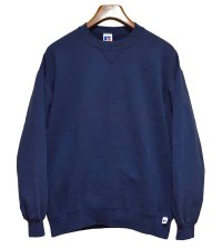 90'ｓ【USA製】【RUSSELL】ラッセル 【ビンテージ】紺【無地】ネイビー【クルーネック】前V スウェット【サイズL】 