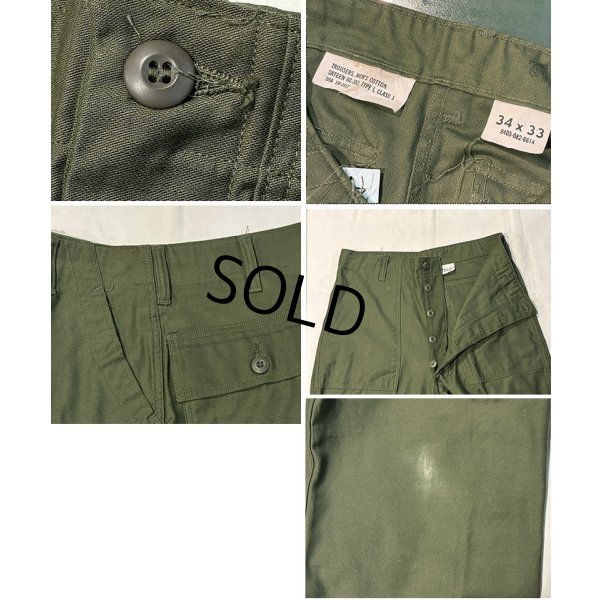 画像2: デッドストック【60's】【米軍実物】【ビンテージ】OG107【ベイカーパンツ】ダブルステッチ【ユーティリティパンツ】【34ｘ33】 