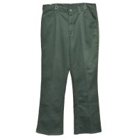 80s~【USA製】ビンテージ【Lee】リー【オリーブ】【ポリコットンツイル】ブーツカット パンツ【スラックス】【36ｘ32】 