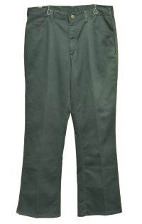 80s~【USA製】ビンテージ【Lee】リー【オリーブ】【ポリコットンツイル】ブーツカット パンツ【スラックス】【36ｘ32】 