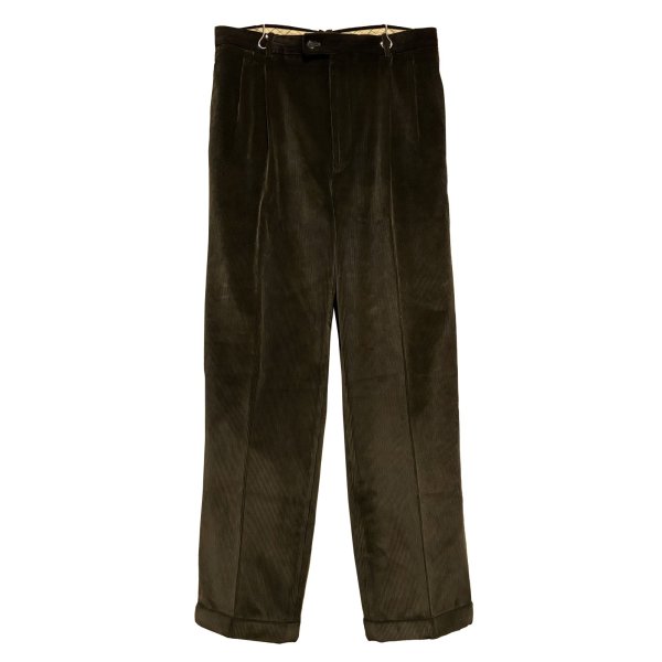 画像1: ビンテージ フランス製？【BERNARD ZINS】ベルナールザンス【ブラウン】２タック【コーデュロイパンツ】コーデュロイスラックス【38】 