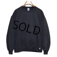 90'ｓ【USA製】【RUSSELL】ラッセル 【ビンテージ】黒【無地】【クルーネック】前V スウェット【サイズＸL】 