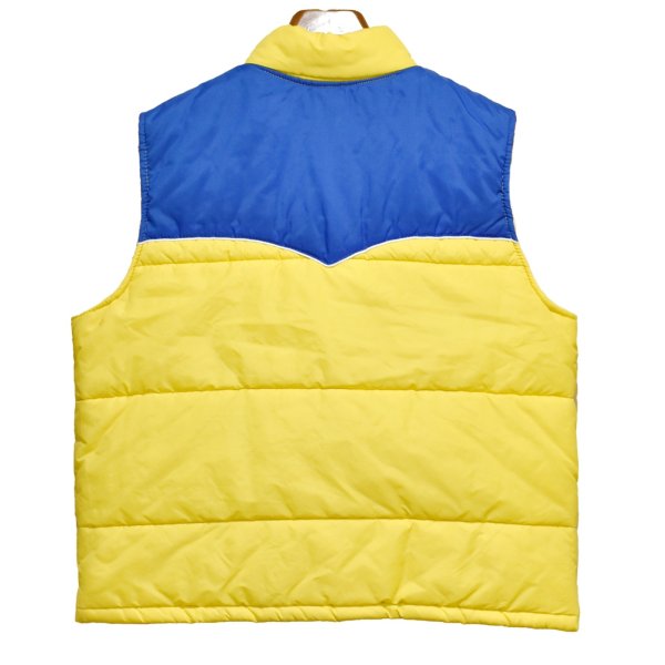 画像3: ~80's【ビンテージ】【ANCO】【黄色×青】中綿入り【ダウンベスト】ワッペン付き ジップアップベスト【サイズＬ】 