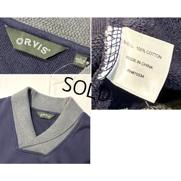 画像2: ビンテージ【ORVIS】オービス【紺×首元グレー】【ショールカラースウェット】【サイズＬ】 
