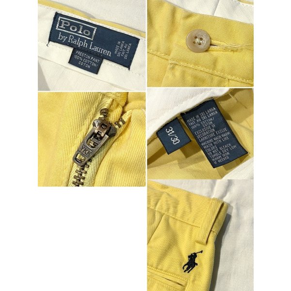 画像2: ビンテージ【ラルフローレン】POLO RALPH LAUREN【preston pant】プレストンパンツ【黄色】【コットンパンツ】【31×30】 