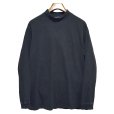 画像1: ビンテージ【pierre cardin】ピエールカルダン【黒】【コットン】 無地【モックネックロンT】【サイズXL】<br> (1)