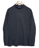ビンテージ【pierre cardin】ピエールカルダン【黒】【コットン】 無地【モックネックロンT】【サイズXL】 