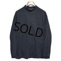 ビンテージ【pierre cardin】ピエールカルダン【黒】【コットン】 無地【モックネックロンT】【サイズXL】 
