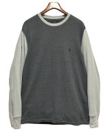 【ビンテージ】【PORO RALPH LAUREN】【ラルフローレン】【チャコールｘグレー】ロンT【サーマルロンT】【サイズL】 