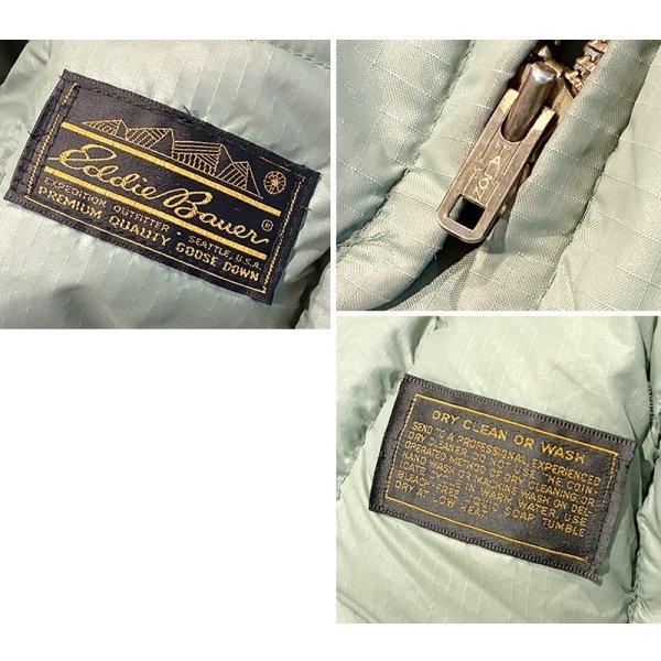 画像2: 〜80's【ビンテージ】【Eddie Bauer】【エディーバウアー】【セージグリーン】スカイライナー 黒タグ ダウン【ダウンベスト】【サイズS程度】 
