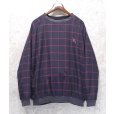 画像1: ビンテージ【ラルフローレン】【RALPH LAUREN】【黒×赤】チェック【プルオーバー】裏地フリース【サイズL】<br> (1)