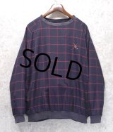 ビンテージ【ラルフローレン】【RALPH LAUREN】【黒×赤】チェック【プルオーバー】裏地フリース【サイズL】 