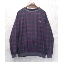 ビンテージ【ラルフローレン】【RALPH LAUREN】【黒×赤】チェック【プルオーバー】裏地フリース【サイズL】 