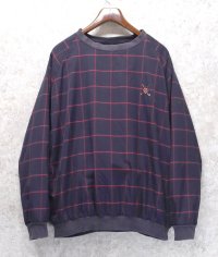 ビンテージ【ラルフローレン】【RALPH LAUREN】【黒×赤】チェック【プルオーバー】裏地フリース【サイズL】 