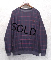 ビンテージ【ラルフローレン】【RALPH LAUREN】【黒×赤】チェック【プルオーバー】裏地フリース【サイズL】 