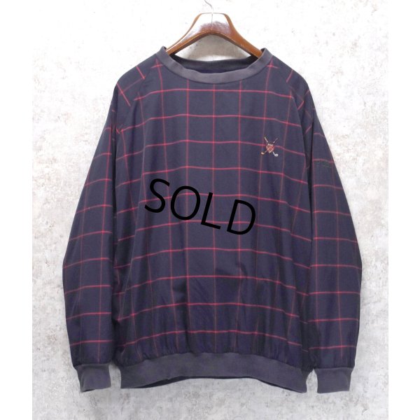 画像1: ビンテージ【ラルフローレン】【RALPH LAUREN】【黒×赤】チェック【プルオーバー】裏地フリース【サイズL】 