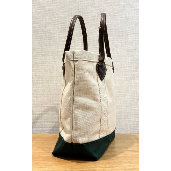 画像4: デッドストック【ビンテージ】【BYER】【バイヤー】生成りｘ緑【レザーハンドル】【キャンバストート】【トートバッグ】【キャンバストート】サイズS 
