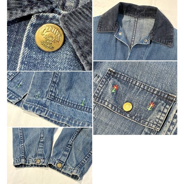 画像2: 【70’s】ビンテージ【CATERS】カーターズ【デニム】【カーバーオール】【デニムジャケット】W-S程度【レディース古着】 