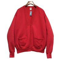 【90’s】【USA製】【ビンテージ】【Quitman】クイットマン【赤】無地【スウェットカーディガン】【ワンサイズ】 
