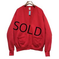 【90’s】【USA製】【ビンテージ】【Quitman】クイットマン【赤】無地【スウェットカーディガン】【ワンサイズ】 