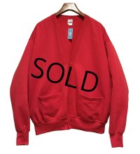 【90’s】【USA製】【ビンテージ】【Quitman】クイットマン【赤】無地【スウェットカーディガン】【ワンサイズ】 