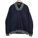 ビンテージ【ORVIS】オービス【紺×首元グレー】【ショールカラースウェット】【サイズＬ】 