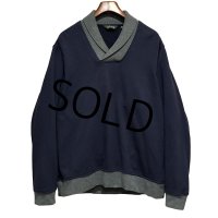 ビンテージ【ORVIS】オービス【紺×首元グレー】【ショールカラースウェット】【サイズＬ】 