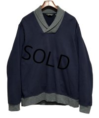 ビンテージ【ORVIS】オービス【紺×首元グレー】【ショールカラースウェット】【サイズＬ】 