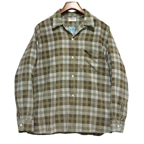 画像1: 60's USA製【ビンテージ】【ARROW】アロー【ブラウン系チェック】開襟シャツ【フランネルシャツ】【サイズL】  