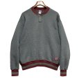 画像1: 90's【USA製】【RUSSELL】ラッセル 【ビンテージ】チャコールｘリブエンジライン 【ヘンリーネックスウェット】【サイズL】<br> (1)