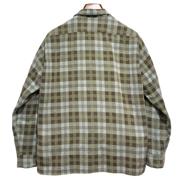 画像3: 60's USA製【ビンテージ】【ARROW】アロー【ブラウン系チェック】開襟シャツ【フランネルシャツ】【サイズL】  