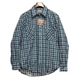 デッドストック【90's】ビンテージ【Bud Berma】青チェック ネルシャツ【サイズM】 