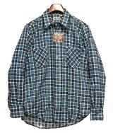デッドストック【90's】ビンテージ【Bud Berma】青チェック ネルシャツ【サイズM】 