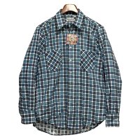 デッドストック【90's】ビンテージ【Bud Berma】青チェック ネルシャツ【サイズM】 