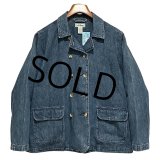 80's~ ビンテージ【L.L.Bean】LLビーン【デニム】ダブルブレストジャケット【レディース古着】【サイズW-6】 