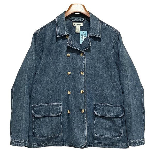 画像1: 80's~ ビンテージ【L.L.Bean】LLビーン【デニム】ダブルブレストジャケット【レディース古着】【サイズW-6】 