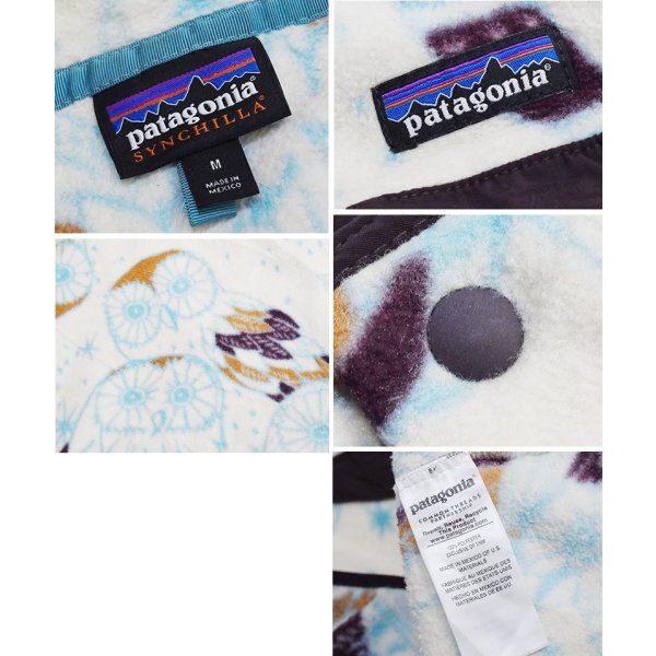 画像2:  ビンテージ【パタゴニア】patagonia【フクロウ柄】シンチラ【スナップT】【フリースプルオーバー】【サイズM  】 
