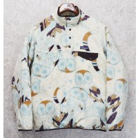  ビンテージ【パタゴニア】patagonia【フクロウ柄】シンチラ【スナップT】【フリースプルオーバー】【サイズM  】 