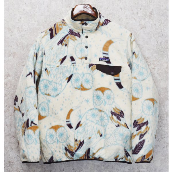 画像1:  ビンテージ【パタゴニア】patagonia【フクロウ柄】シンチラ【スナップT】【フリースプルオーバー】【サイズM  】 