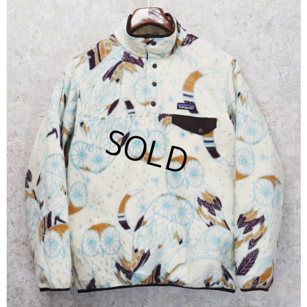 画像1:  ビンテージ【パタゴニア】patagonia【フクロウ柄】シンチラ【スナップT】【フリースプルオーバー】【サイズM  】 