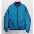 画像1: ~90's【USA製】【パタゴニア】patagonia 【三角タグ】ナイロン【シェルドシンチラジャケット 】【ターコイズ×紺】【裏フリースブルゾン】【サイズXL】<br> (1)