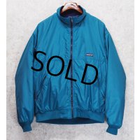 ~90's【USA製】【パタゴニア】patagonia 【三角タグ】ナイロン【シェルドシンチラジャケット 】【ターコイズ×紺】【裏フリースブルゾン】【サイズXL】 