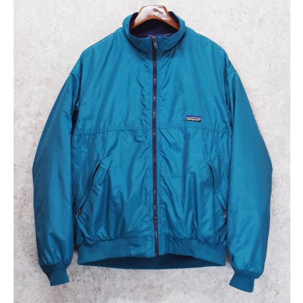 画像1: ~90's【USA製】【パタゴニア】patagonia 【三角タグ】ナイロン【シェルドシンチラジャケット 】【ターコイズ×紺】【裏フリースブルゾン】【サイズXL】 