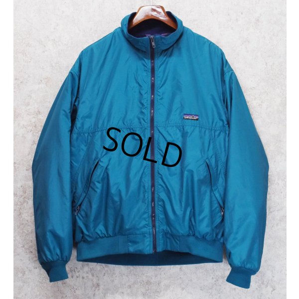画像1: ~90's【USA製】【パタゴニア】patagonia 【三角タグ】ナイロン【シェルドシンチラジャケット 】【ターコイズ×紺】【裏フリースブルゾン】【サイズXL】 