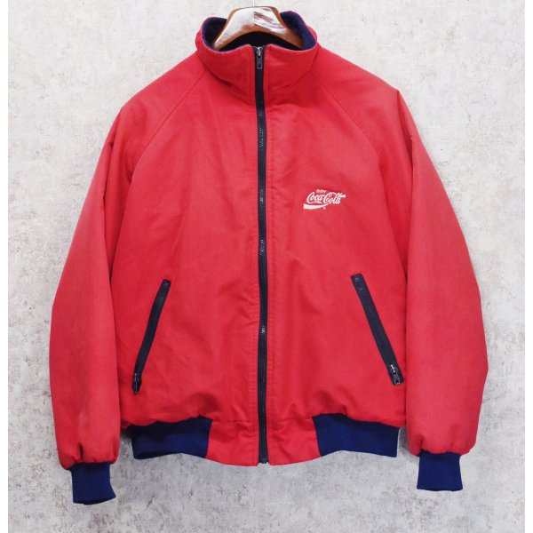 画像1: 90's【USA製】ビンテージ【スポーツマスター】 【SPORTSMASTER】【赤】コカ・コーラ【Coca-Cola】裏ボア【ジップアップブルゾン】ジャケット【サイズL】 